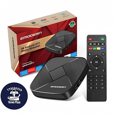 جهاز EMODERN 4K Android OTT Media Streamer الذكي #متجر_يمن_بلازا